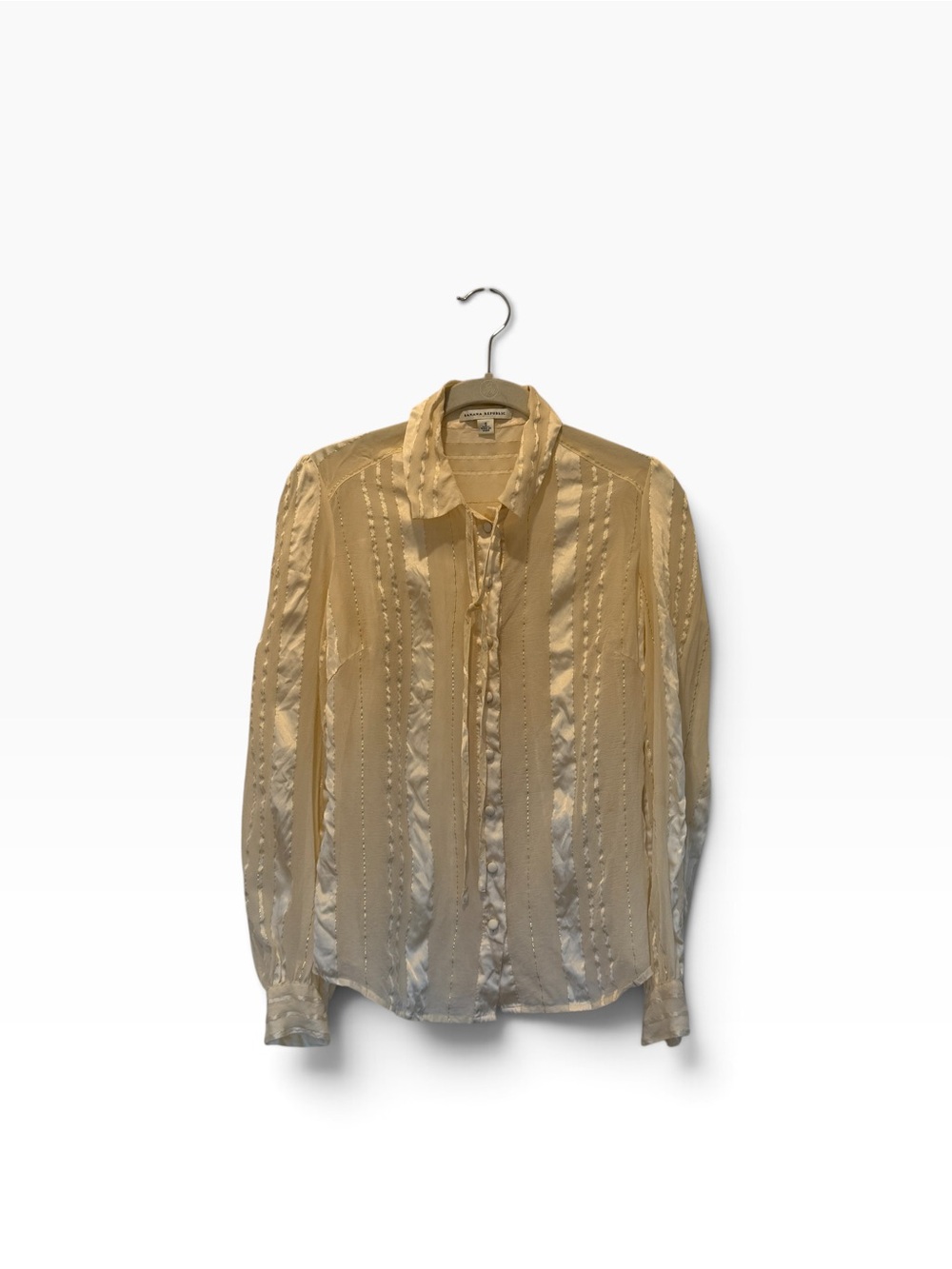 Vintage Banana Republic Silk Button-up Romantic Boho Cottagecore Blouse Size S